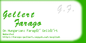 gellert farago business card